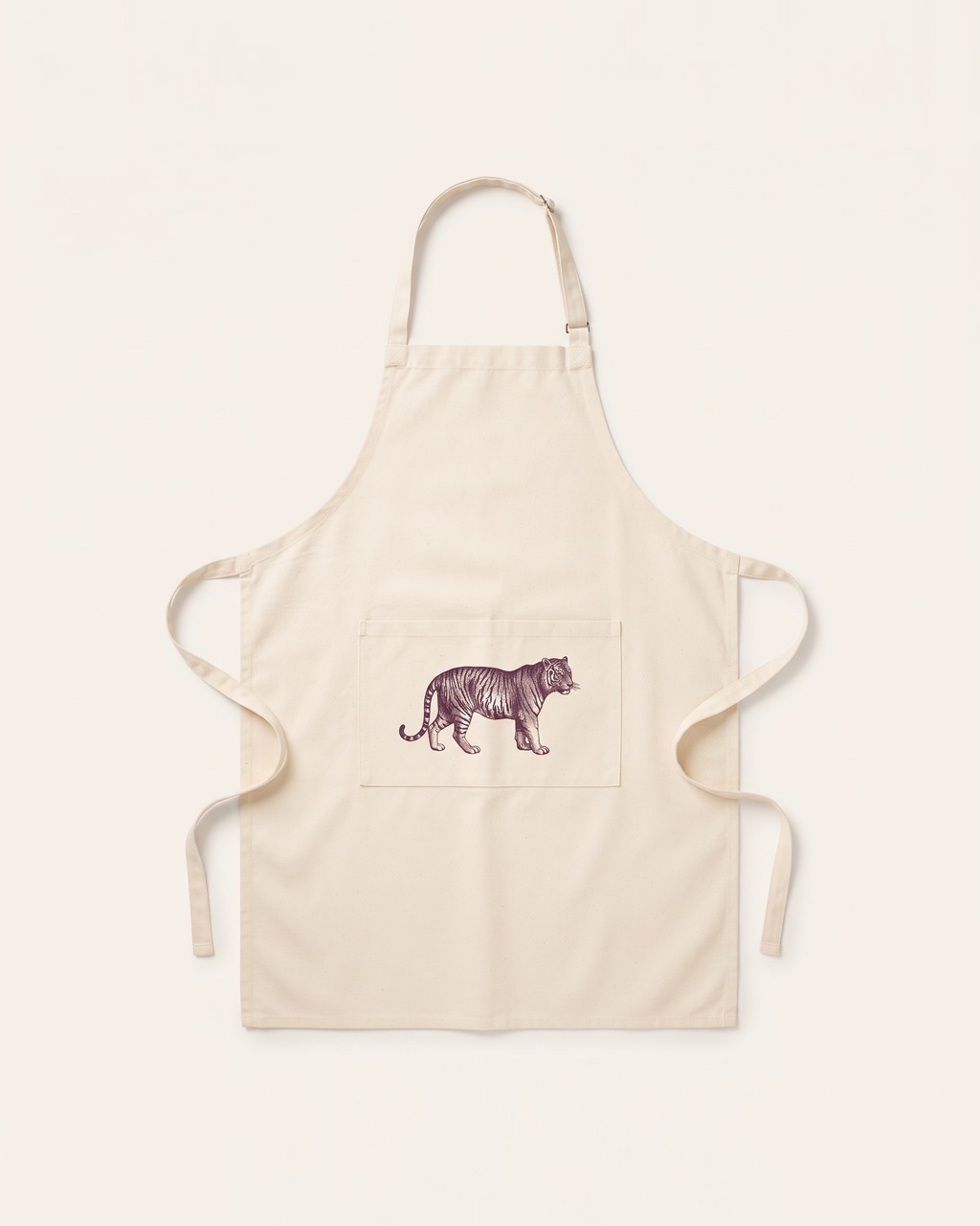 Tiger Pocket Apron in Bone
